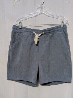 Men's Casual Corduroy Drawstring Shorts Gray Large